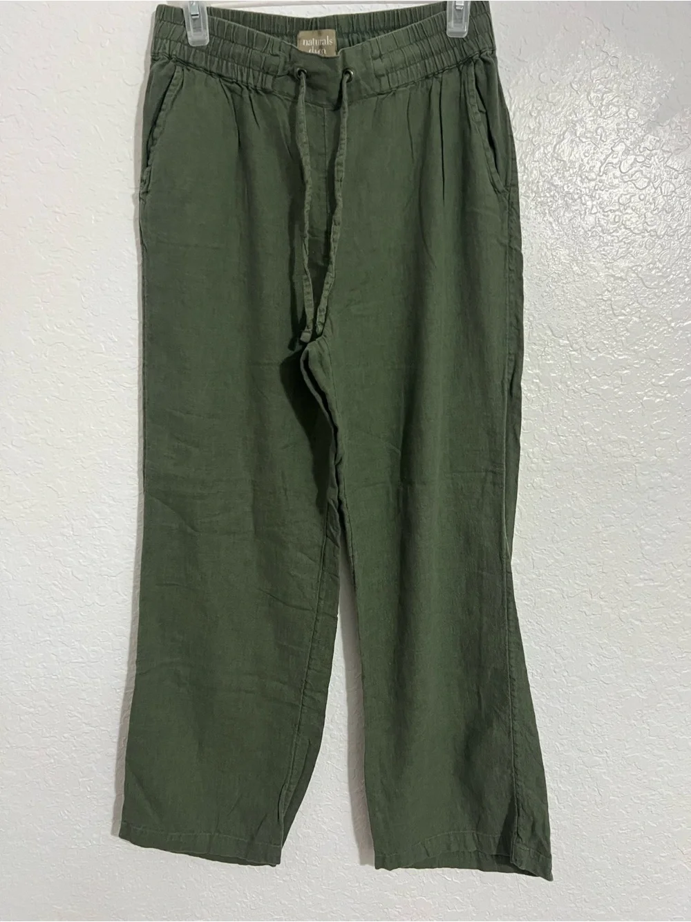 Naturals D & Co Women’s XS Olive Green Casual Pants Wide Leg Lounge #626